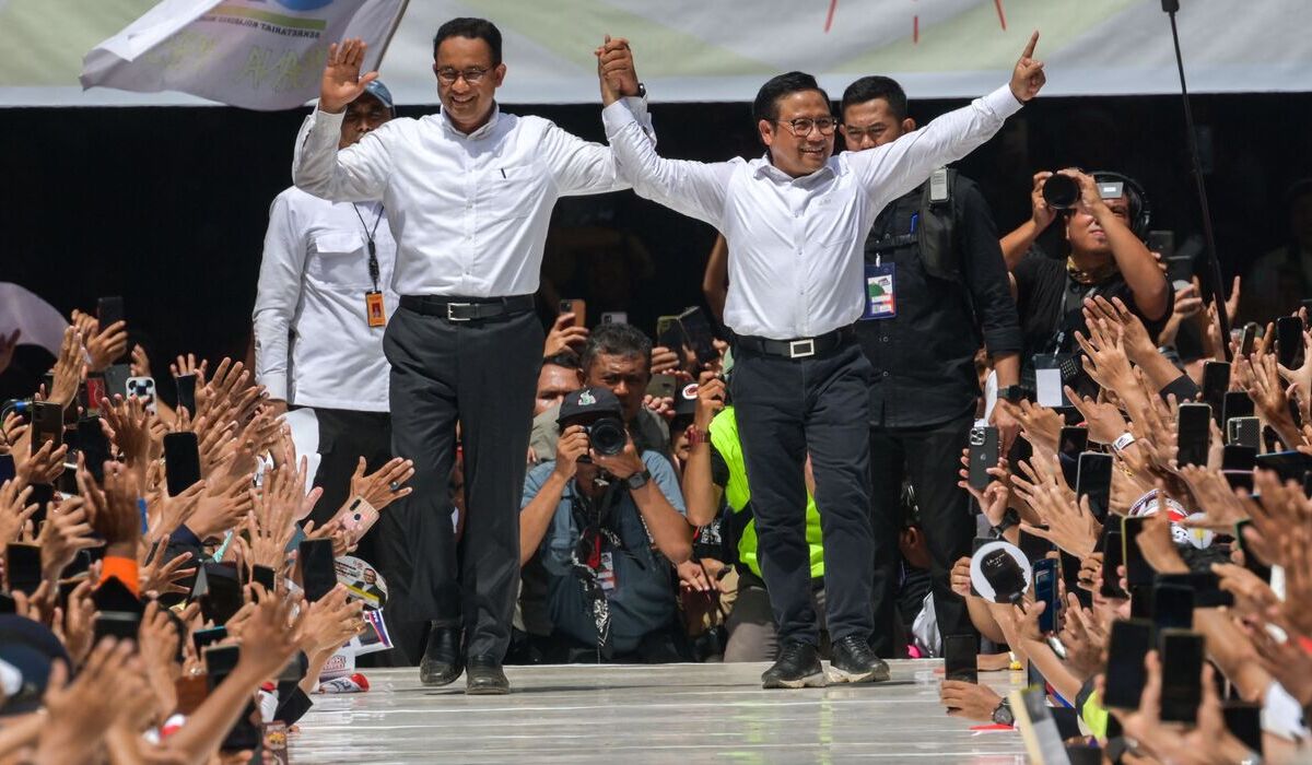 Calon presiden (capres) dan calon wakil presiden (cawapres) Anies Baswedan-Muhaimin Iskandar (AMIN).