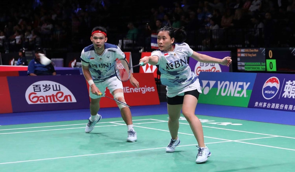 Pasangan ganda campuran Indonesia Rinov Rivaldy-Pitha Haningtyas Mentari 