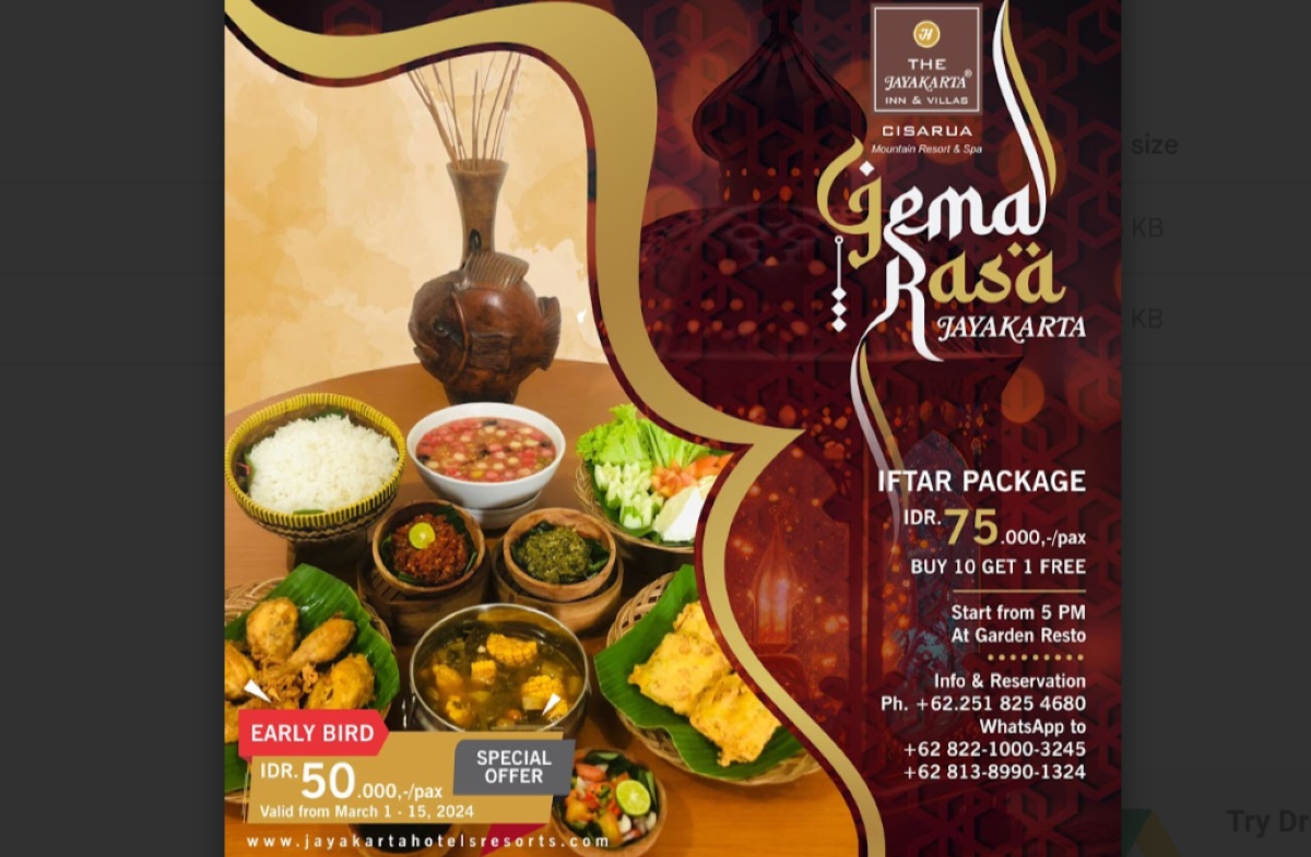 Paket iftar The Jayakarta Cisarua.