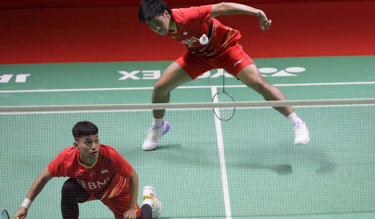 Pebulu tangkis ganda Putra Indonesia Leo Rolly Carnando-Daniel Marthin 
