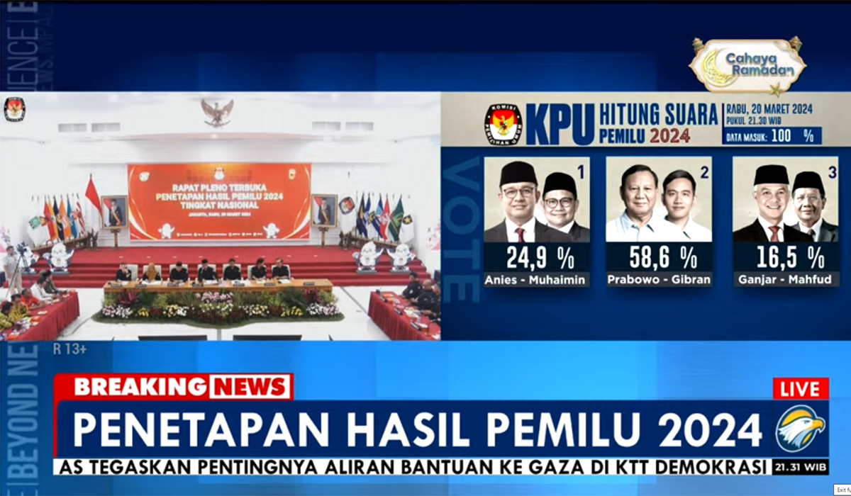 Penetapan hasil Pemilu 2024.