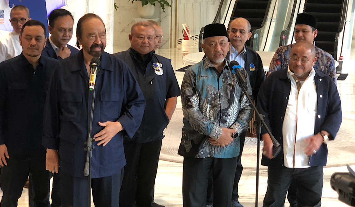 Surya Paloh di NasDem Tower, Jakarta Pusat, Rabu, 24 April 2024.