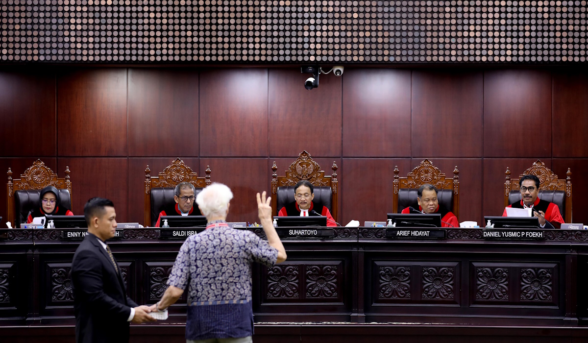 Saksi ahli Frans Magnis Suseso dihadirkan dalam sidang lanjutan perselisihan hasil pemilihan umum (PHPU) Pilpres 2024