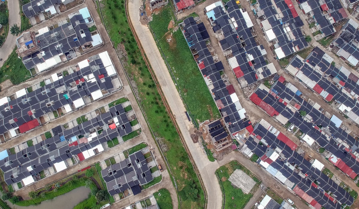Foto udara rumah subsidi di Kabupaten Bogor, Jawa Barat,