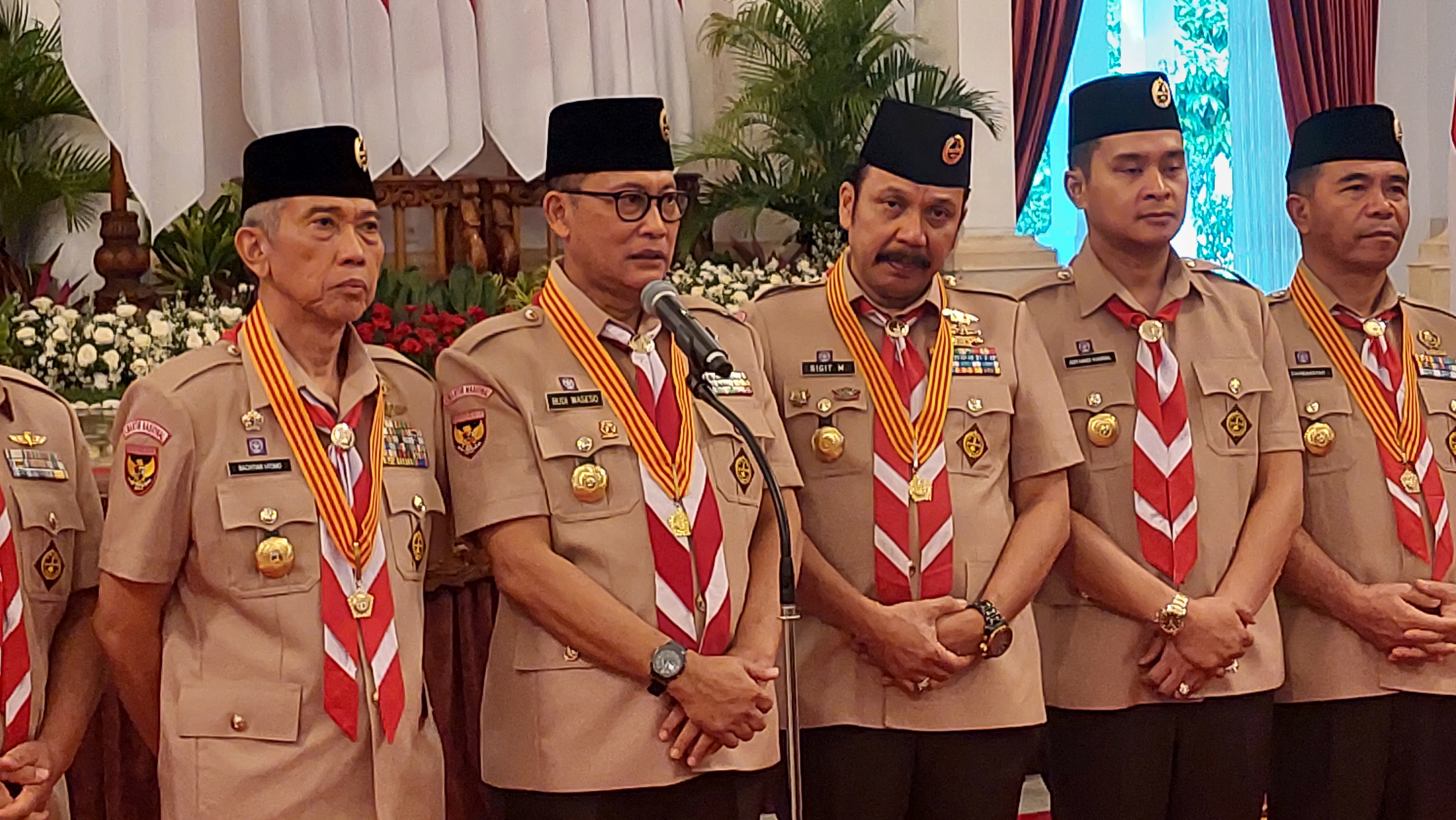 Kwartir Nasional Pramuka menemui Preisden Jokowi