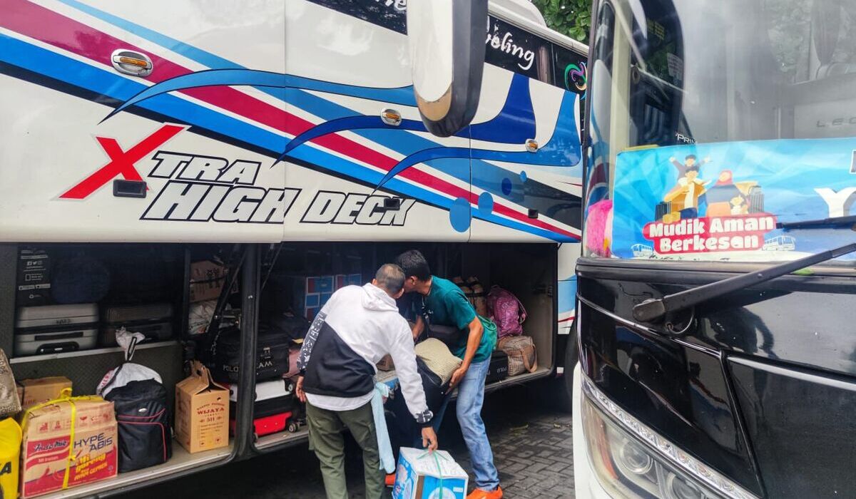Bus program mudik gratis Kemenhub.