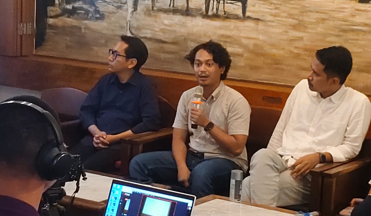 Peneliti Perludem Kahfi Adlan Hafiz saat pemaparan