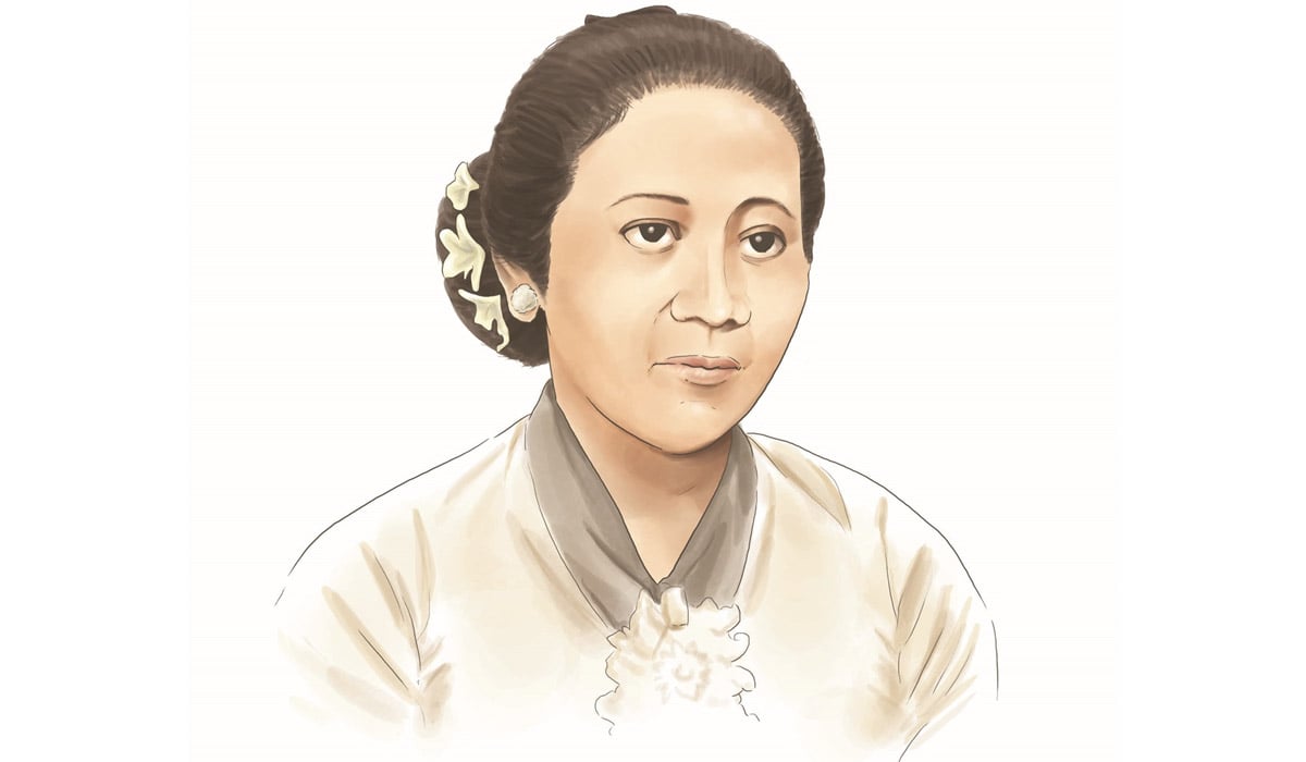 Raden Ajeng Kartini, seorang Pahlawan Nasional Indonesia, memperjuangkan hak pendidikan, kesetaraan gender, dan hak-hak perempuan