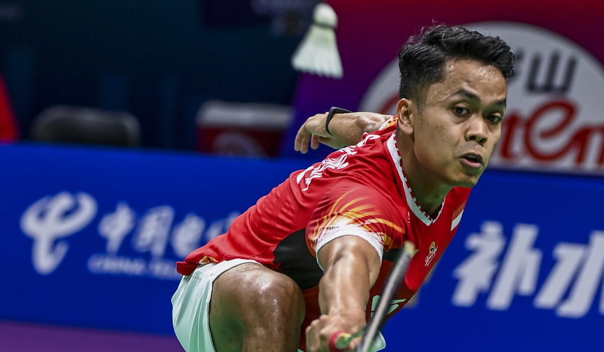 Pebulu tangkis tunggal putra Indonesia Anthony Sinisuka Ginting