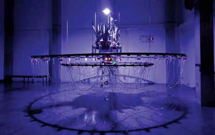 Karya instalasi seni Bagus Pandega bertajuk Hyperpnea Green (2024).