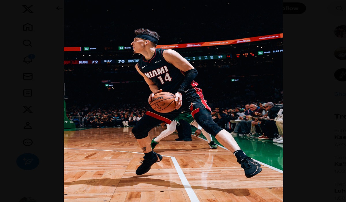 Pebasket Miami Heat Tyler Herro mencetak 24 poin di Gim 2 playoff NBA melawan Boston Celtics.