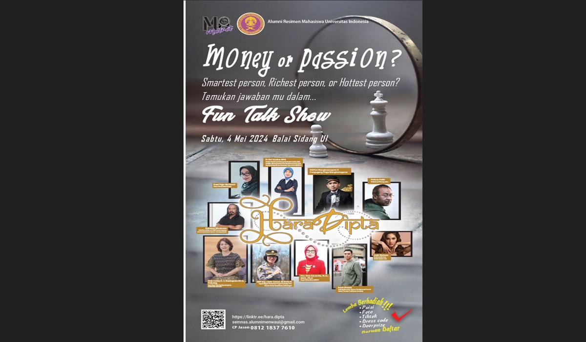 Poster kegiatan fun talk show Iluni Menwa UI