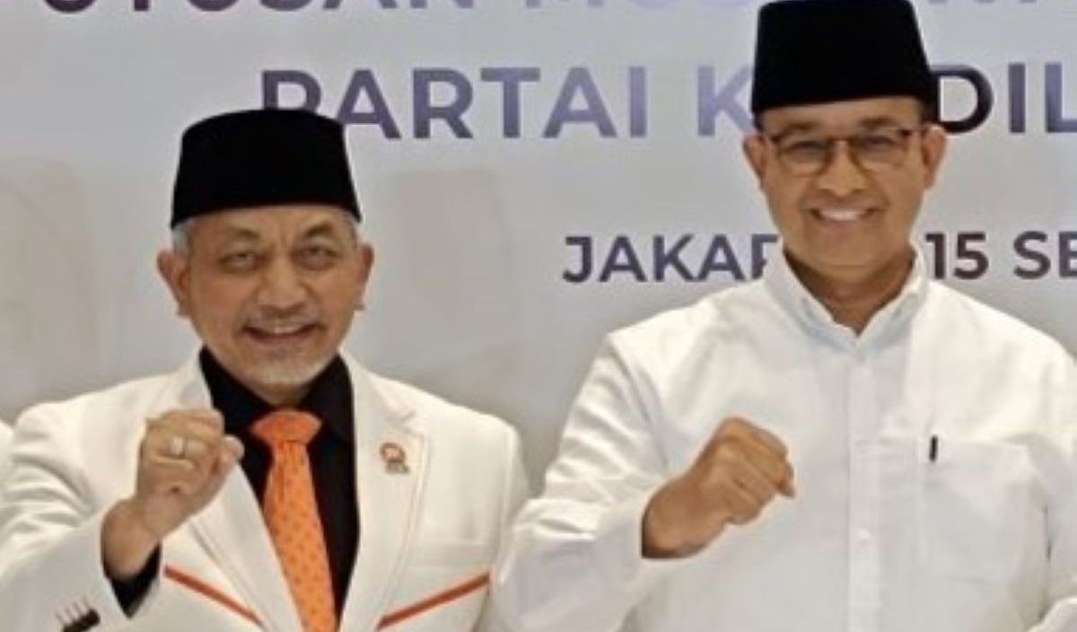Presiden PKS Ahmad Syaikhu dan Anies Baswedan.