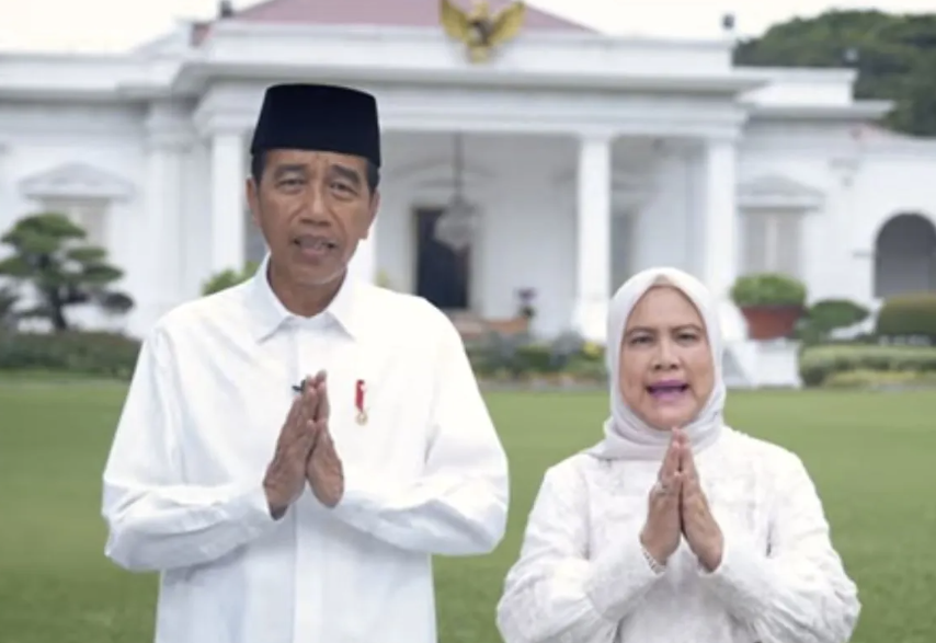 Presiden Jokowi dan Ibu Negara Iriana mengucapkan selamat Idul Fitri 1445 Hijiriah