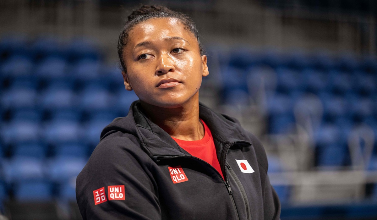 Petenis Jepang Naomi Osaka kala menghadiri drawing Piala Billie Jean King di Tokyo.
