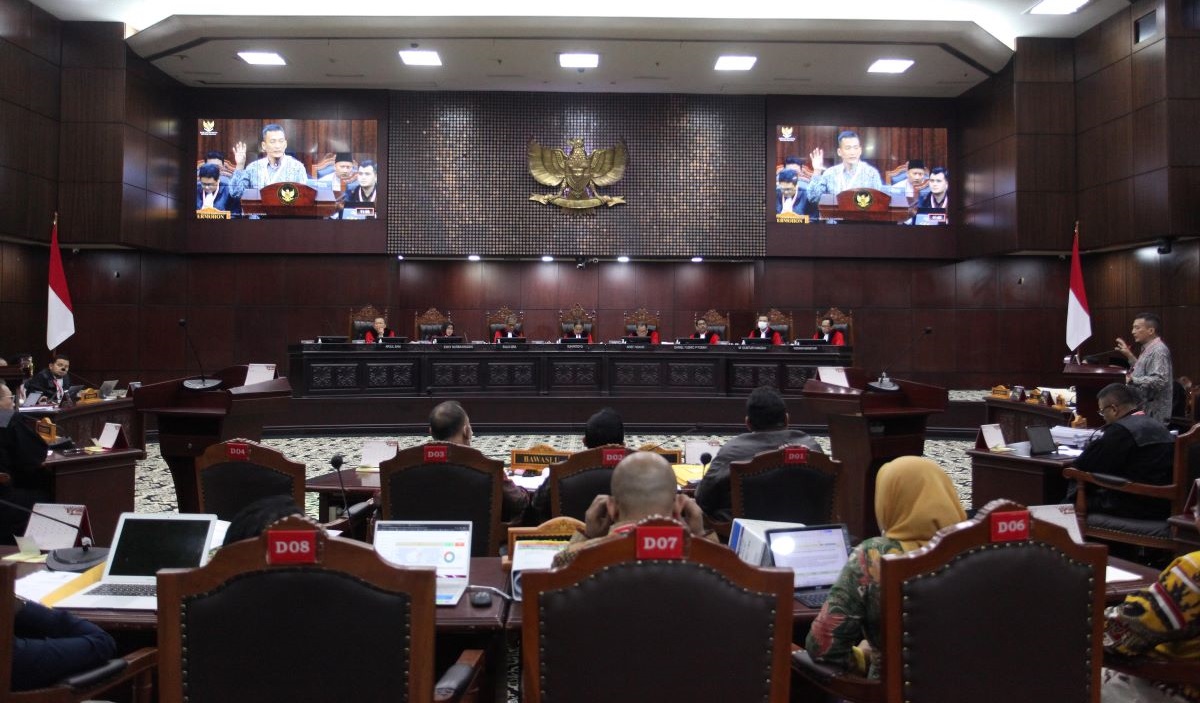 Sidang lanjutan PHPU Pilpres 2024 di ruang sidang utama Mahkamah Konstitusi (MK), Medan Merdeka Barat, Rabu (3/4).