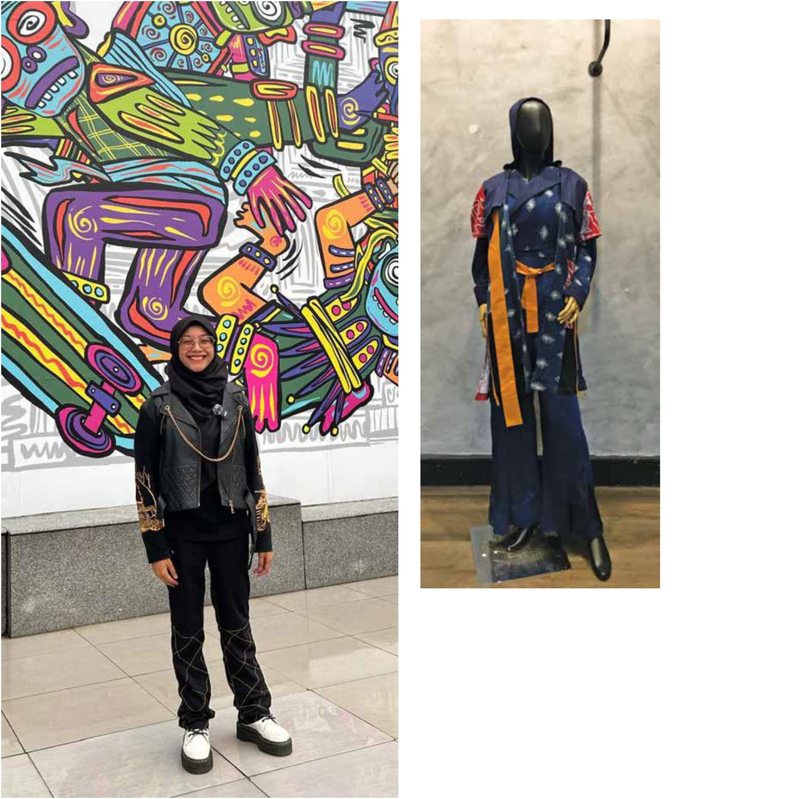 Busana karya Yumna berbahan kain dari serat nanas.