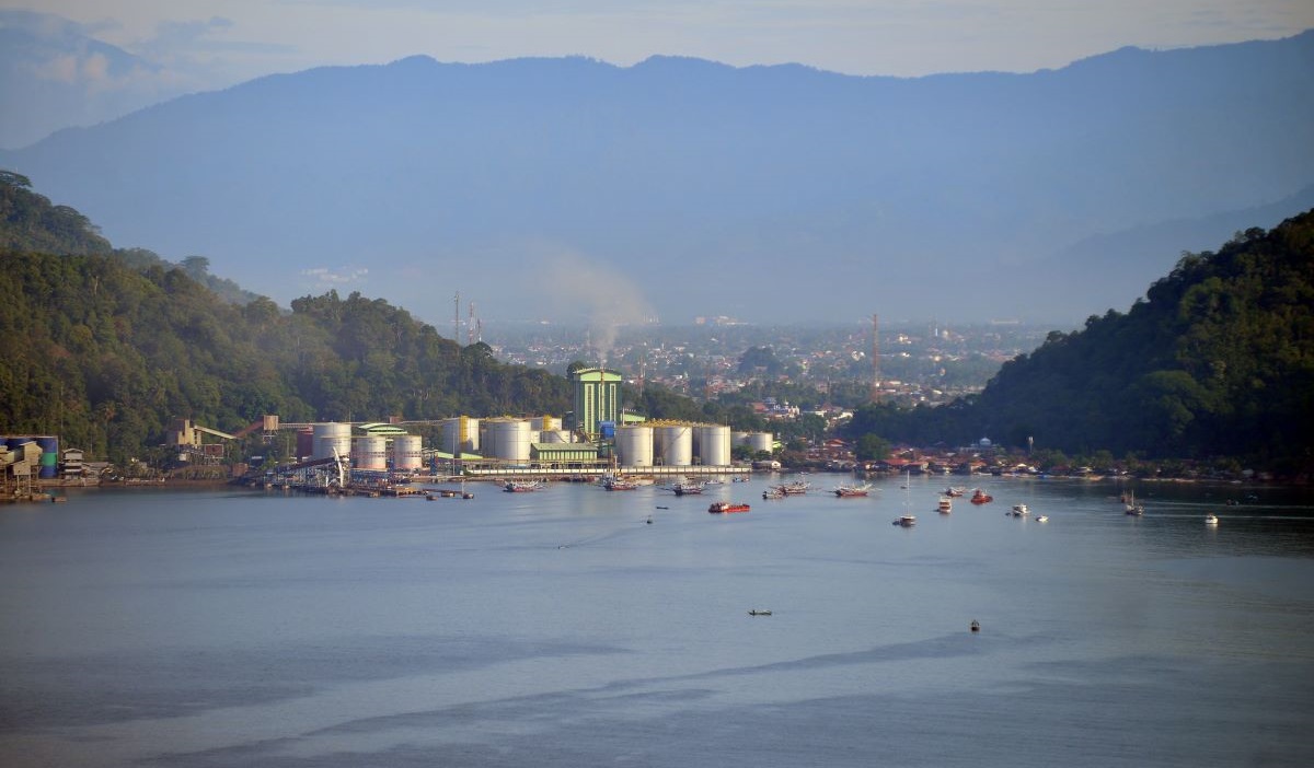 Sejumlah kapal berada di perairan pelabuhan Teluk Bayur, Padang, Sumatra Barat, Kamis (4/1/2024).