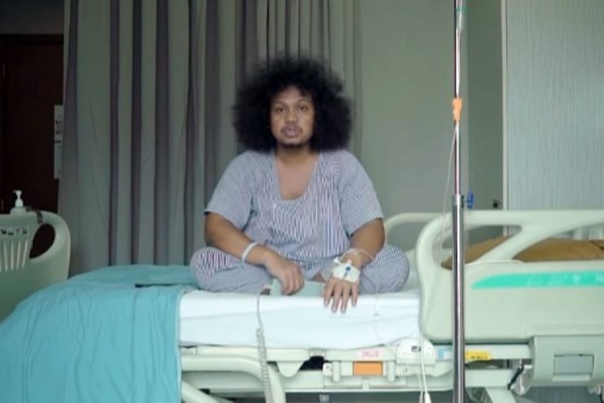 Babe Cabita ketika dirawat di rumah sakit akrena penyakit anemia aplastik.