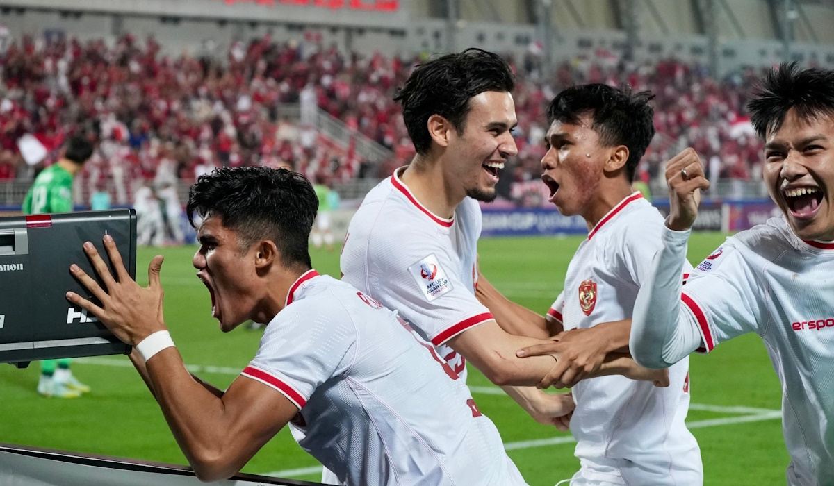 Tim U-23 Indonesia bertanding melawan Tim U-23 Korea Selatan pada babak perempat final Piala Asia U-23 2024 