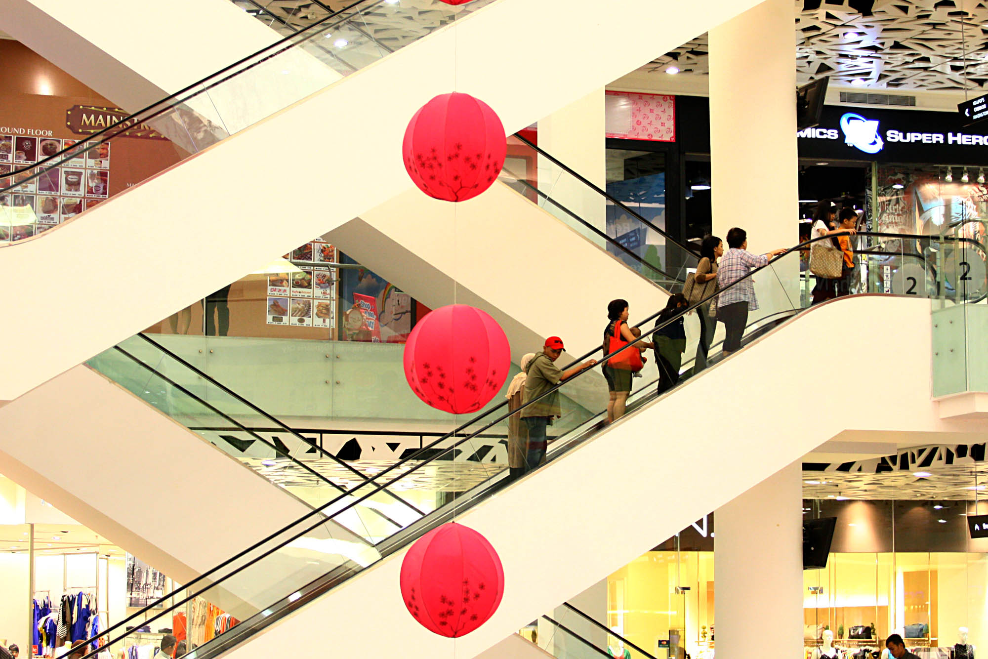 Ilustrasi penggunaan eskalator