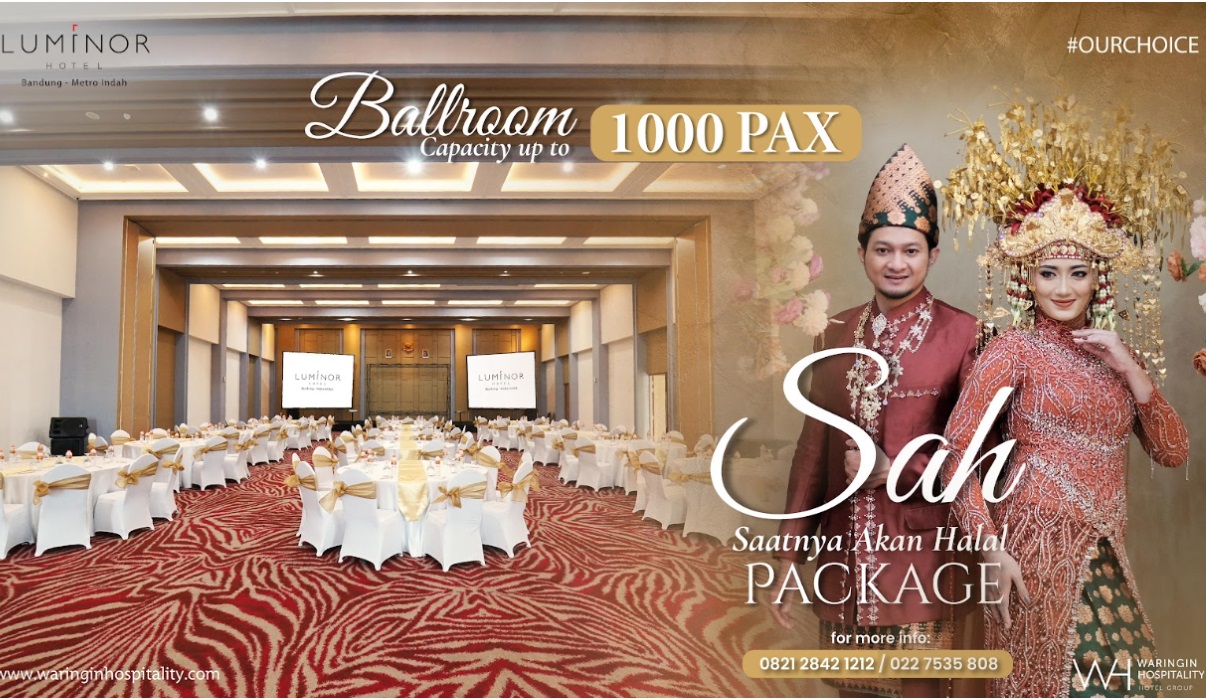 Luminor Hotel Metro Indah Bandung dengan bangga memperkenalkan Saatnya Akan Halal (SAH) Wedding Package paket pernikahan terjangkau.