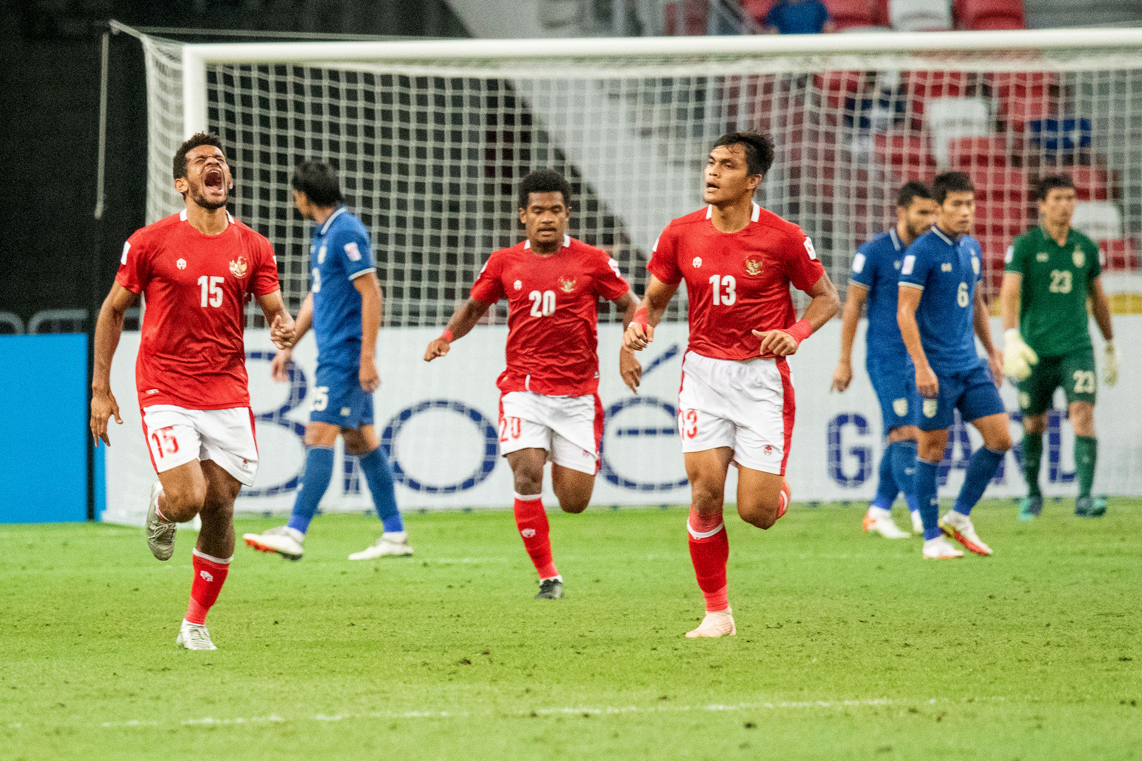 Timnas Indonesia melawan Thailand dalam pertandingan Babak Final Leg 2 Piala AFF 2020 di National Stadium, Singapura, Sabtu (1/1/2022)
