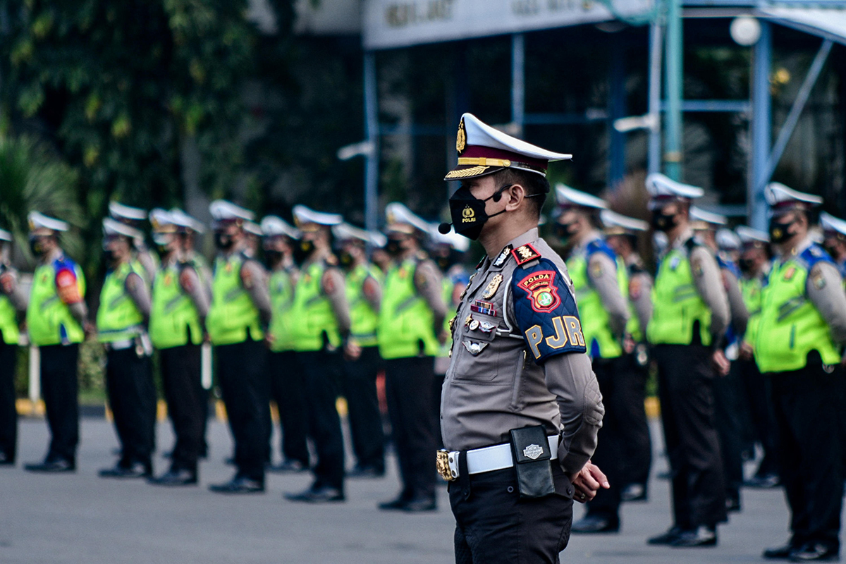 Ilustrasi polisi lalu lintas.