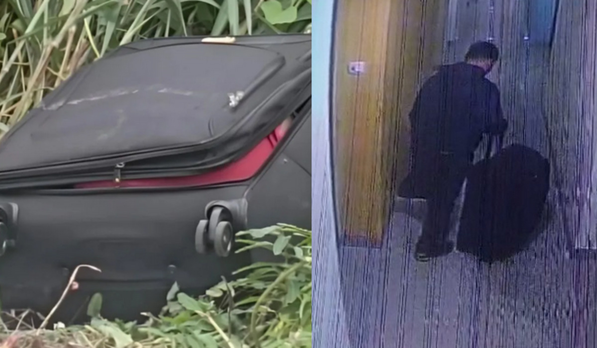 Mayat dalam koper dan tersangka yang terekam kamera cctv di sebuah hotel di Bandung.
