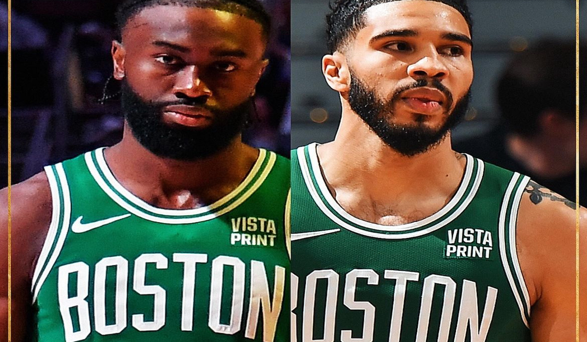 Duo bintang NBA, Jayson Tatum dan Jaylen Brown 