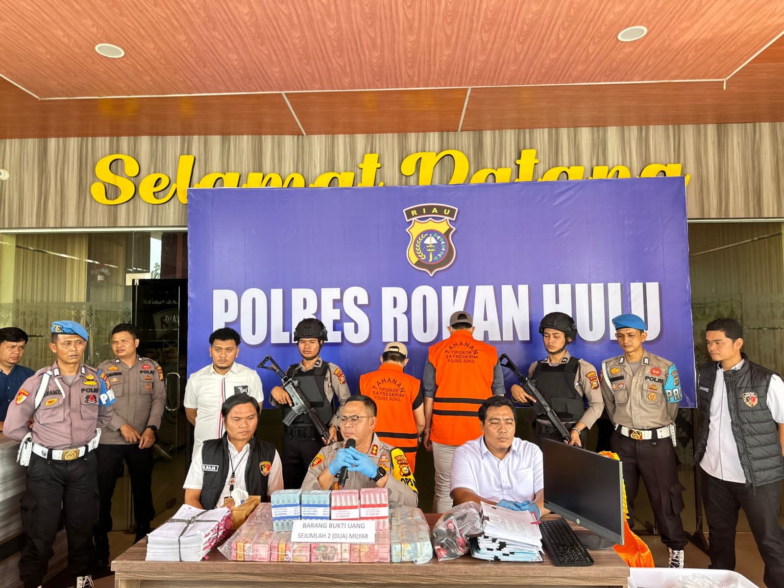 Polres Rokan Hulu (Rohul), Polda Riau, menyampaikan perkembangan perkara dugaan korupsi di Dinas Perumahan dan Permukiman (Perkim)