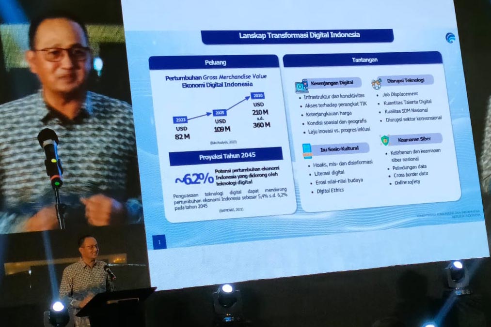 Pemaparan lanskap transformasi digital Indonesia.