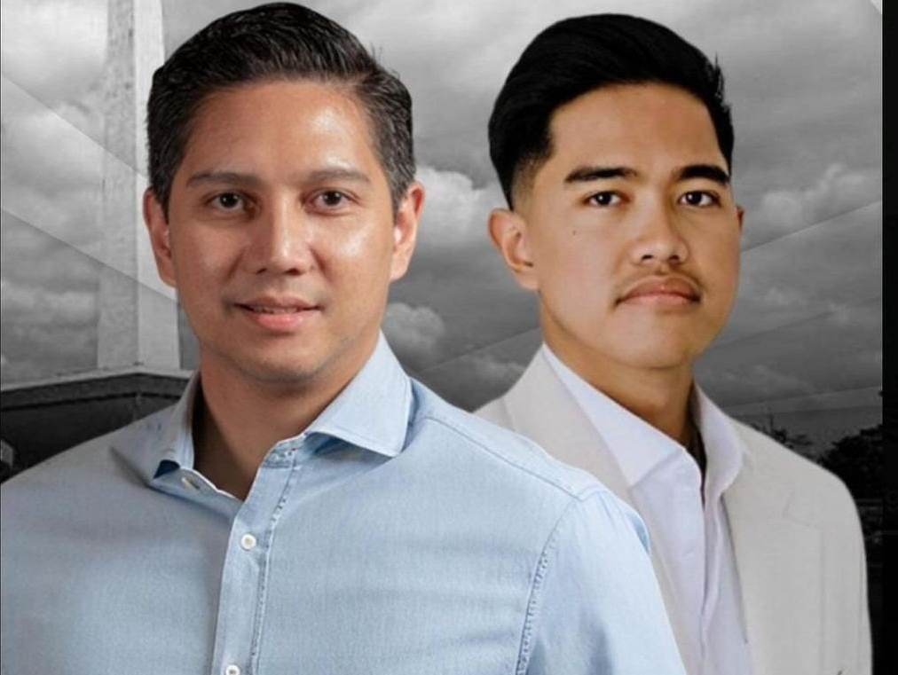 Poster Kaesang Pangarep berpasangan dengan kader Gerindra Budisatrio Djiwandono