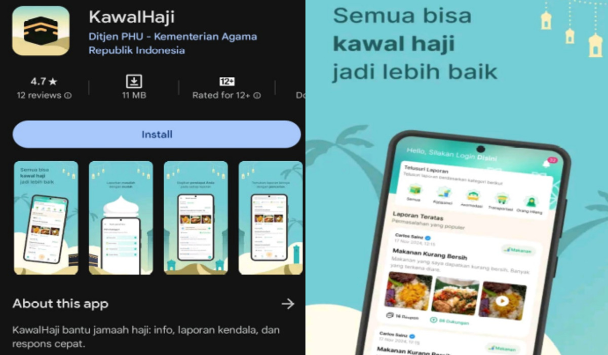Tampak muka aplikasi Kawal Haji dari Kemenag.