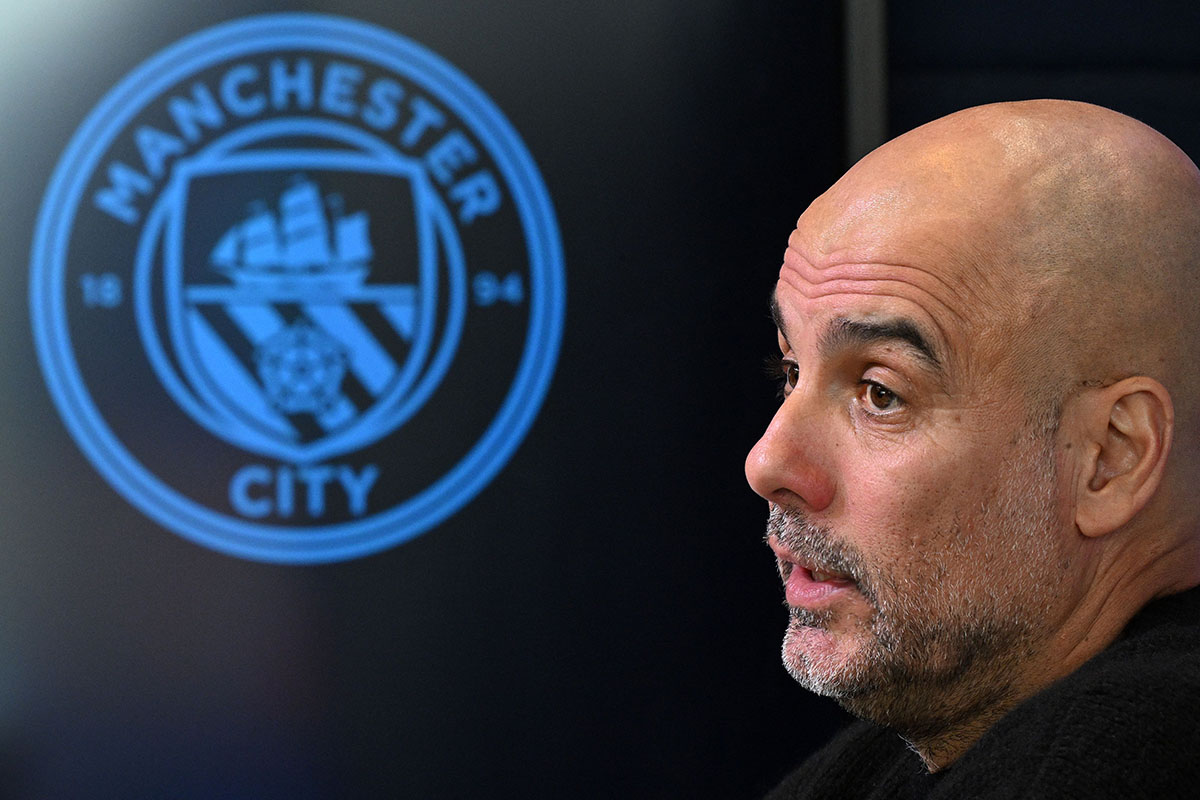 Pelatih Manchster City Pep Guardiola.