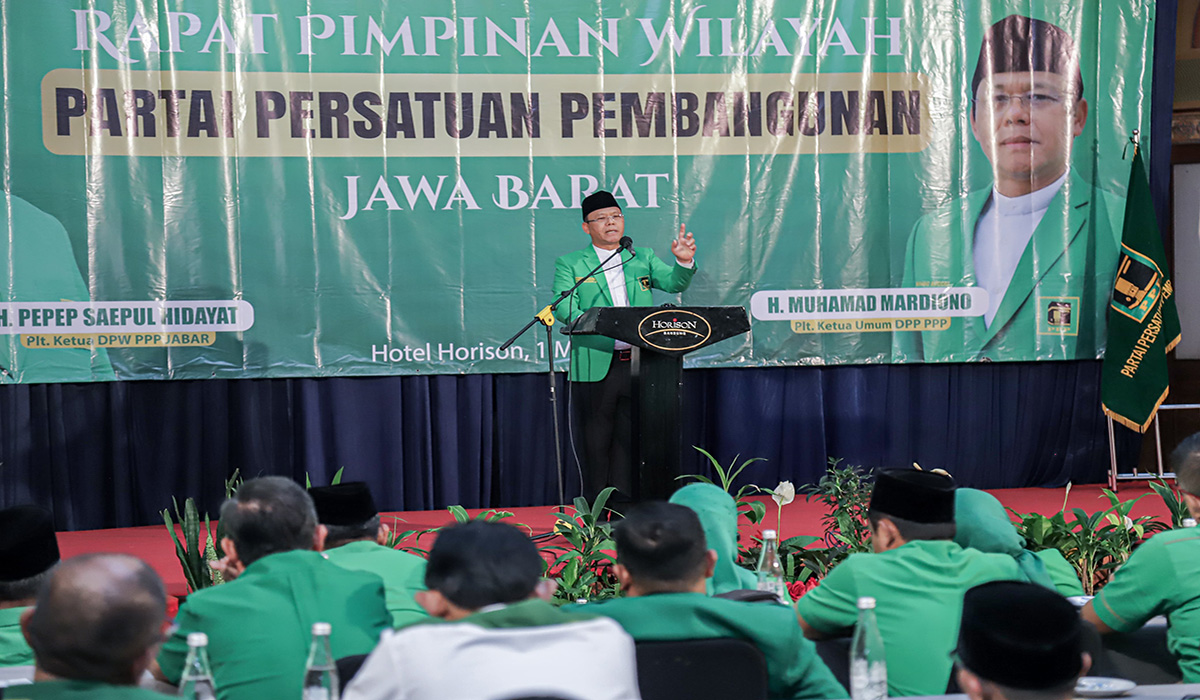Plt Ketua Umum Partai Persatuan Pembangunan (PPP) Muhamad Mardiono membuka kegiatan Rapat Pimpinan Wilayah (Rapimwil) DPW PPP Jawa Barat.