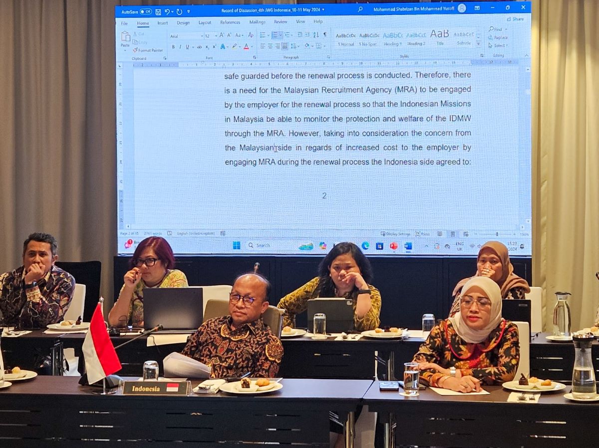 Sekjen Kemenaker Anwar Sanusi memimpin delegasi Indonesia dalam ke-4 Joint Working Group (JWG) di Johor Bahru, Malaysia. 