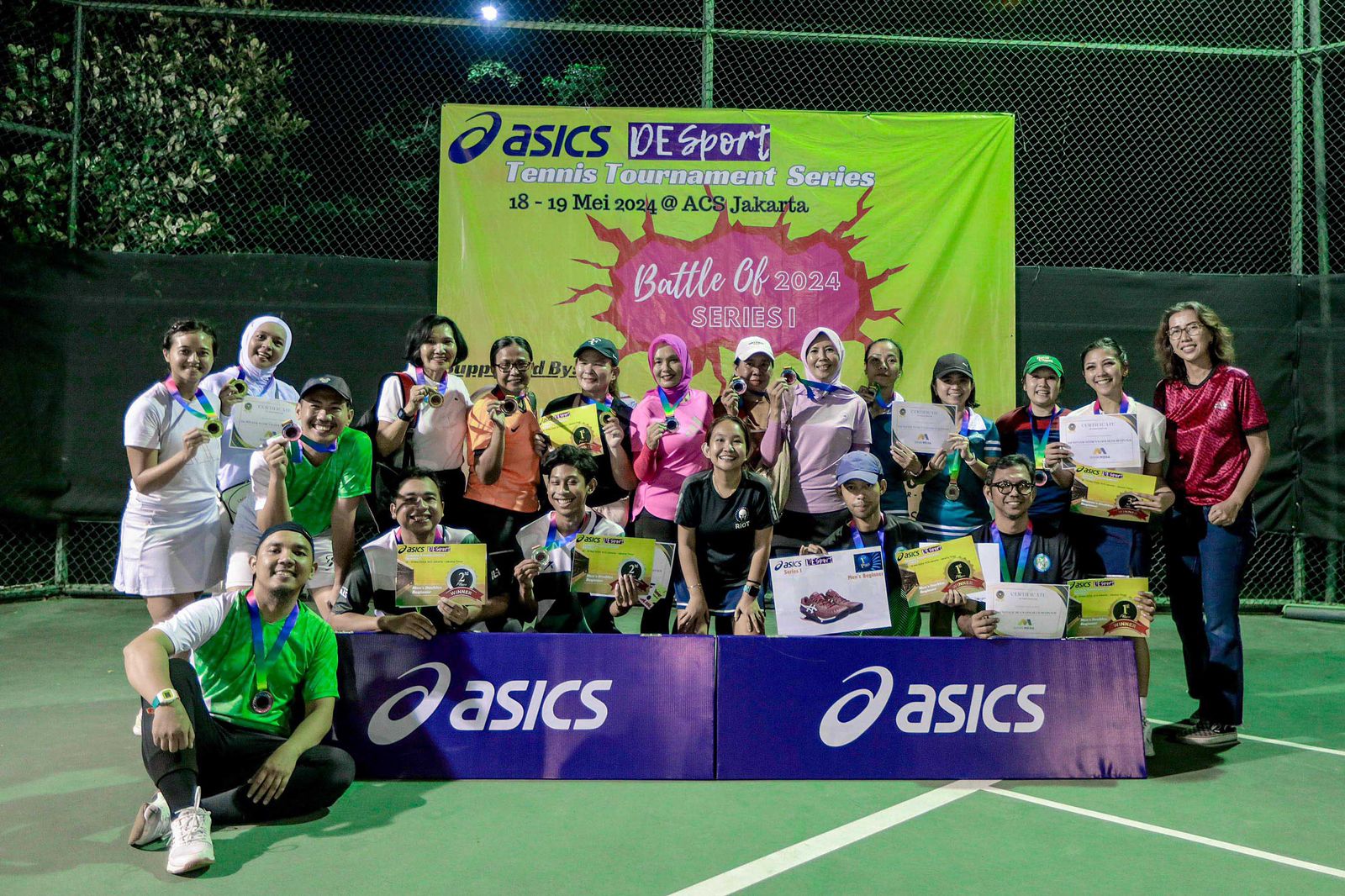  “Asics DeSport Tennis Tournament Series” pada 18-19 Mei 2024 di lapangan tenis ACS Jakarta International School, Cilangkap, Jakarta.