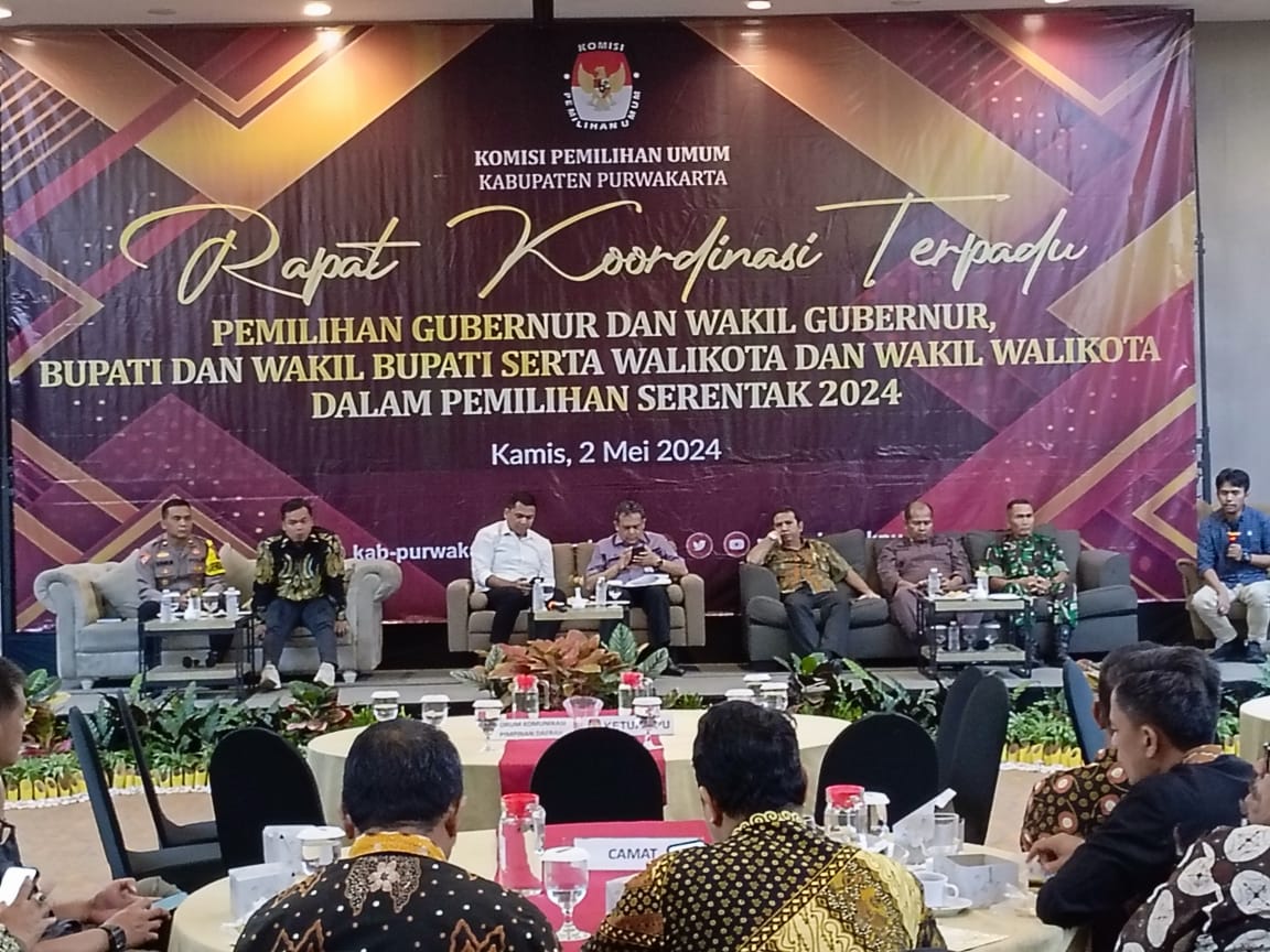 KPU Purwakarta menggelar Rapat Koordinasi Terpadu Pilkada 2024