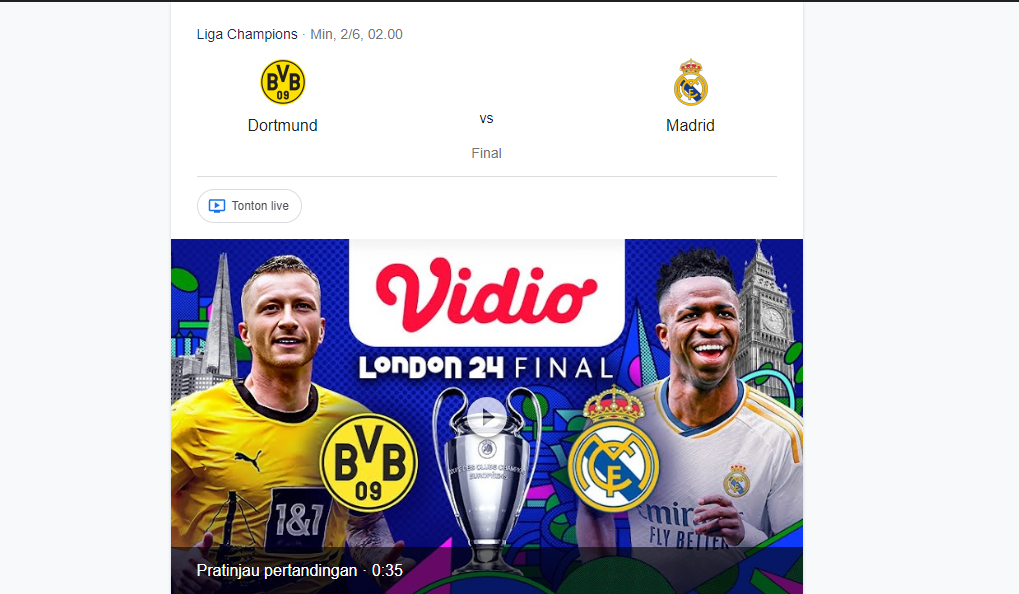 Borussia Dortmund Vs Real Madrid