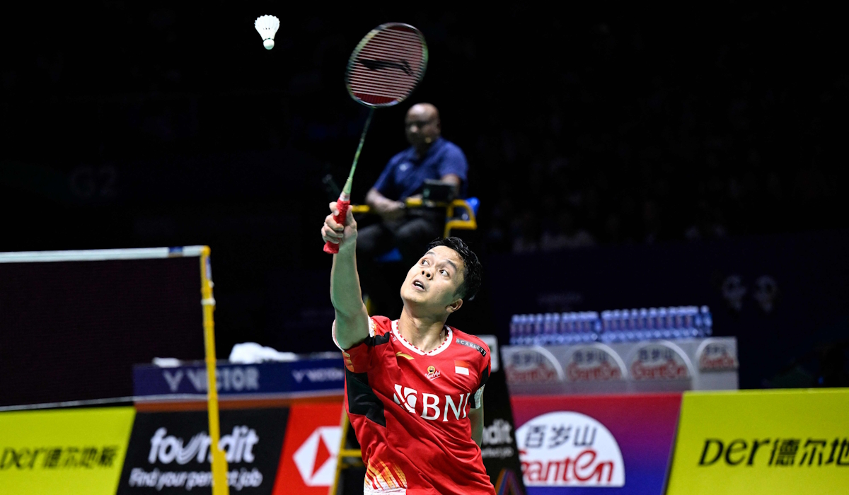 Anthony Sinisuka Ginting di Piala Thomas 2024.