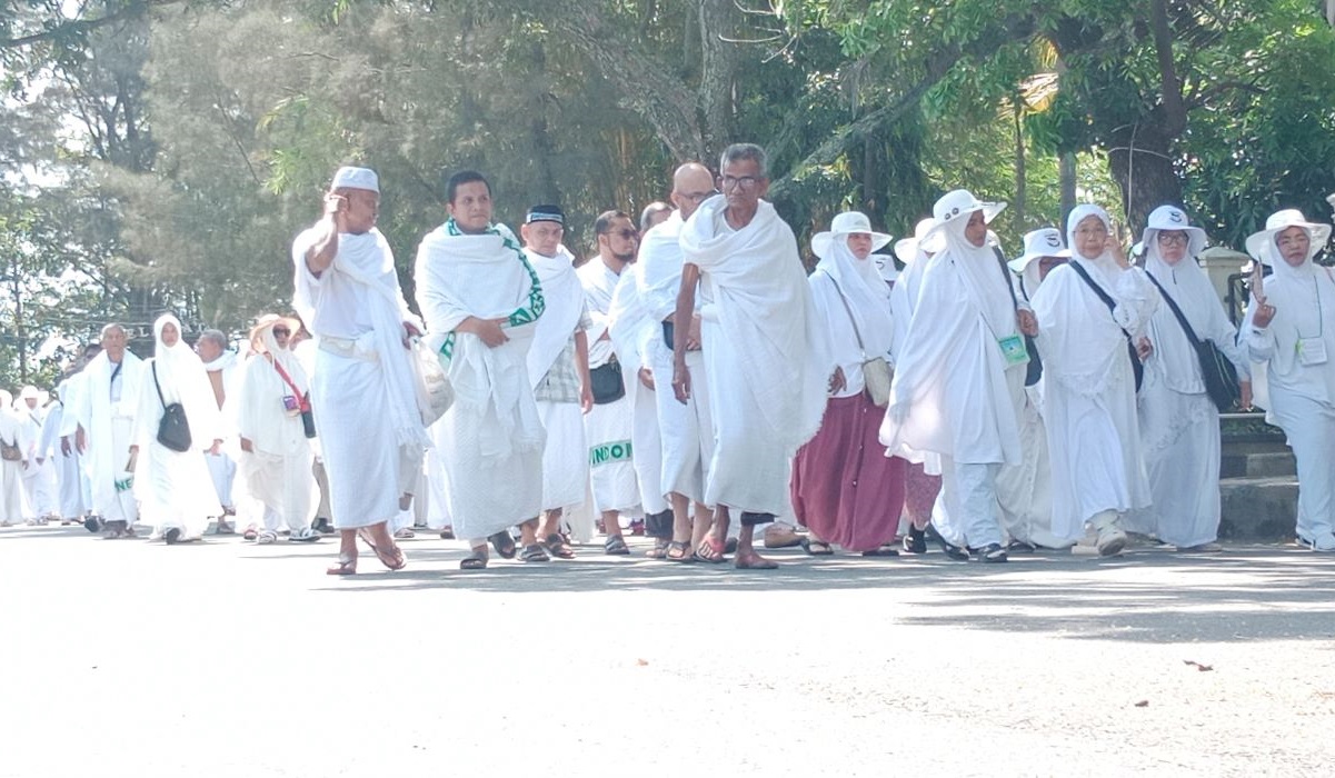 JCH Pidie saat melakukan manasik haji beberapa waktu lalu.
