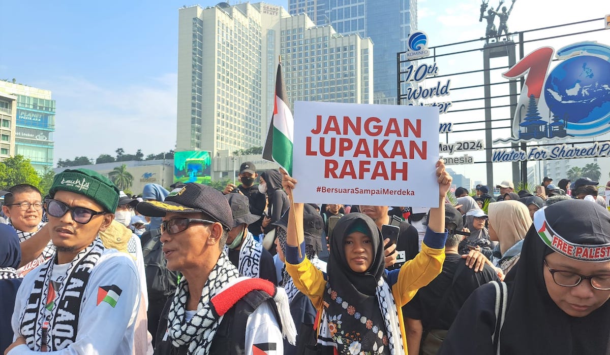 Aksi bela Palestina di CFD 
