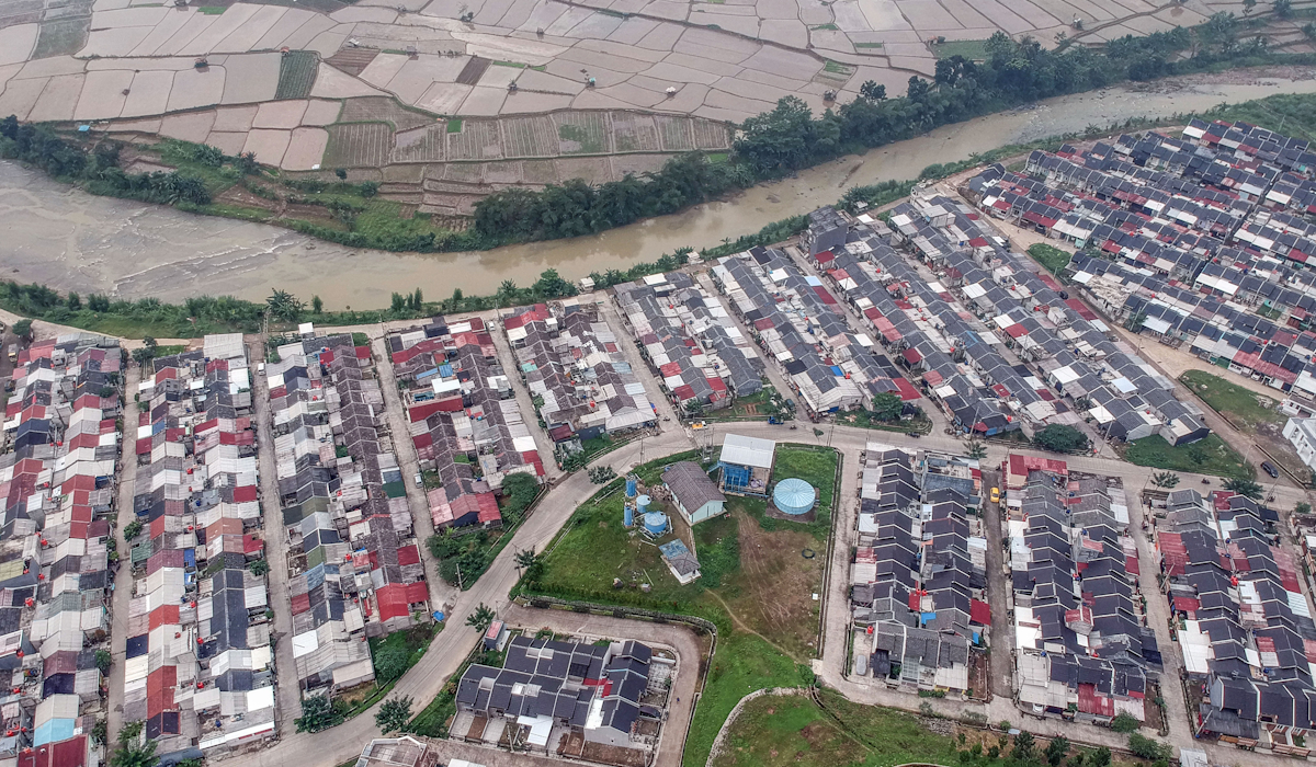 Foto udara rumah subsidi di Kabupaten Bogor, Jawa Barat