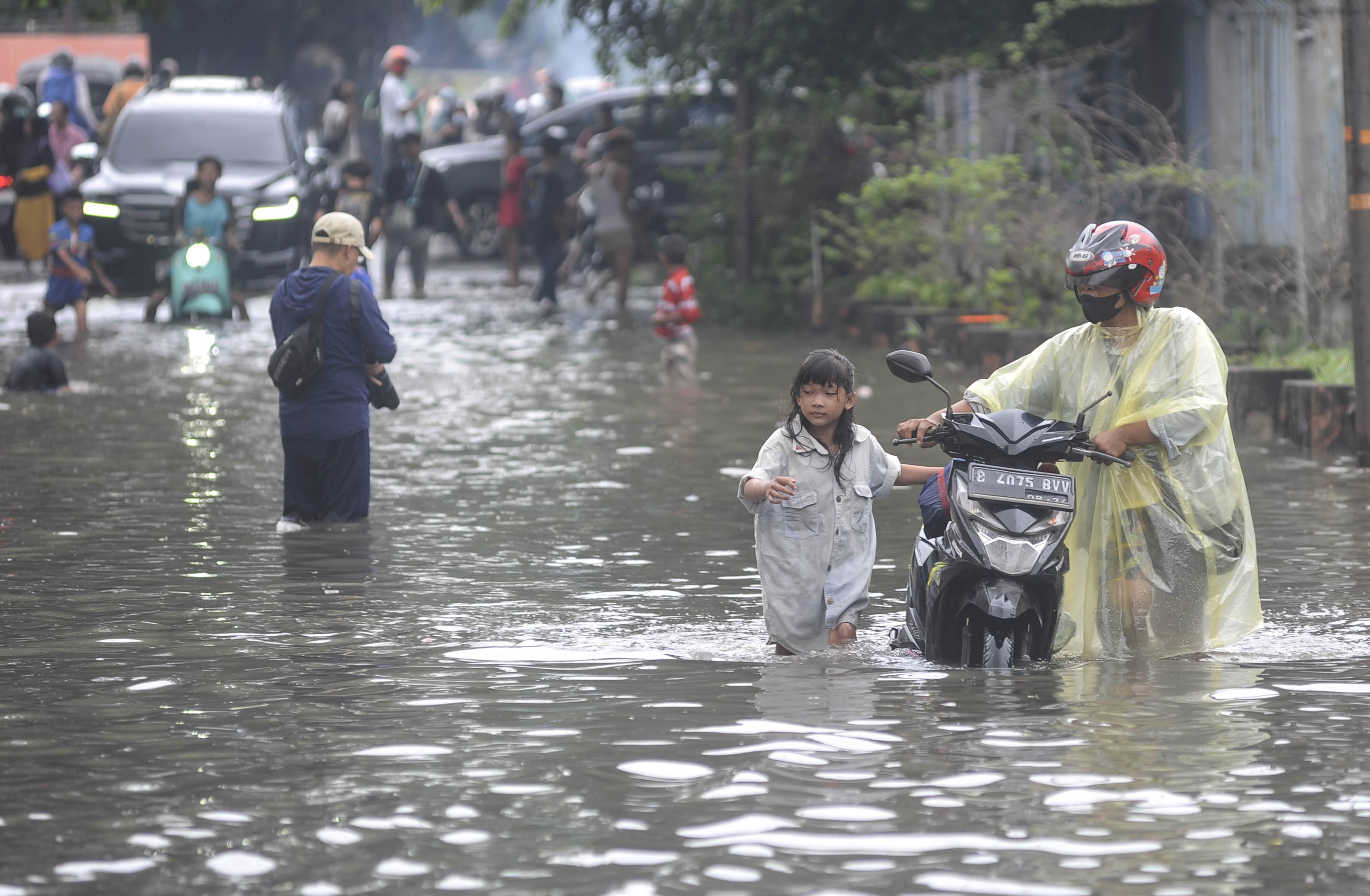 ilustrasi banjir Jakarta. 