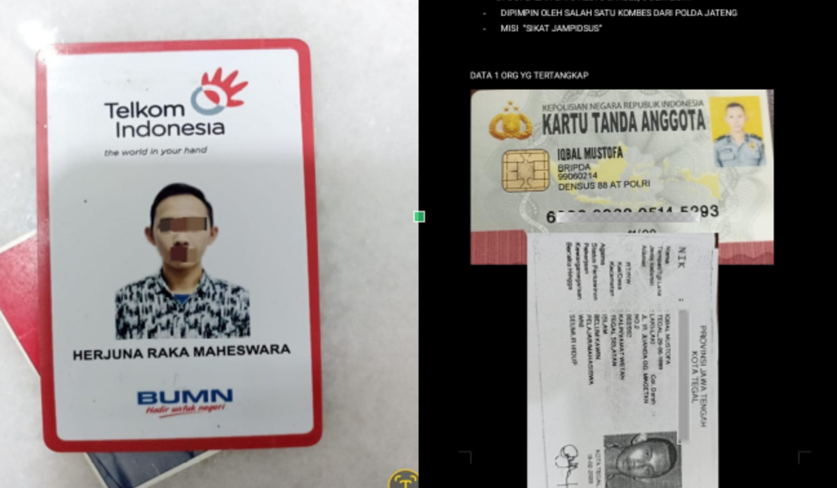 ID BUMN palsu milik anggota Densus 88 yang menguntit Jampidsus Kejaksaan Agung.