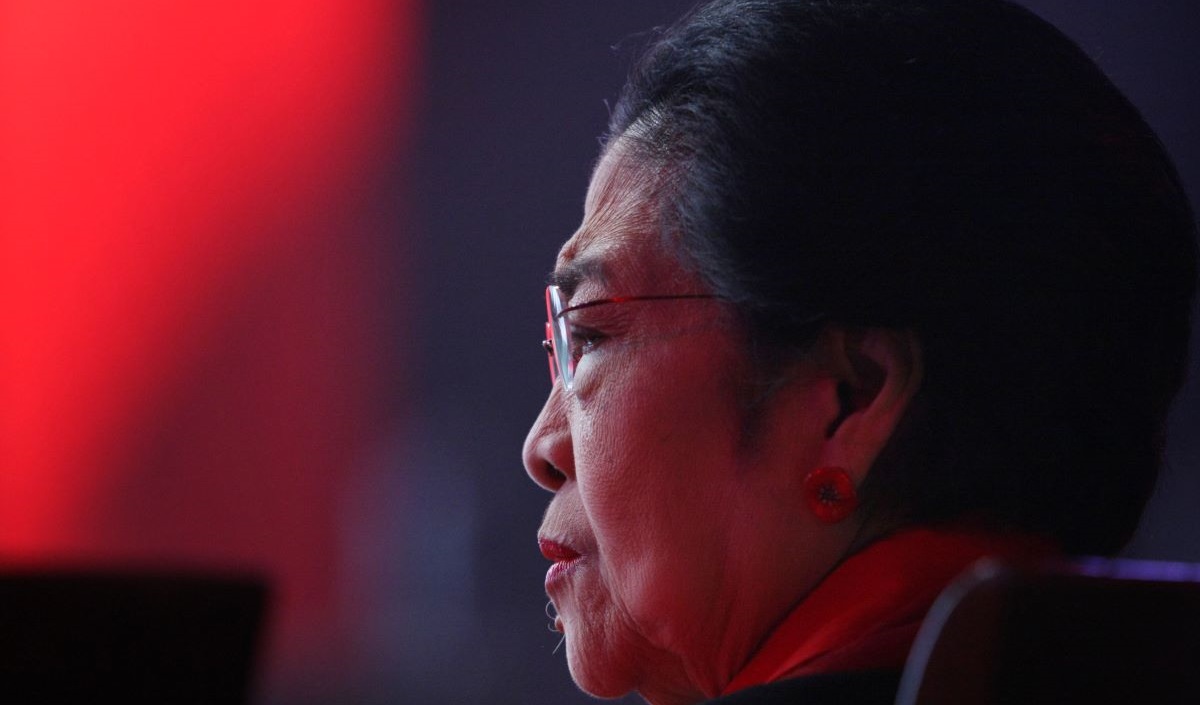 Ketua Umum PDI Perjuangan, Megawati Soekarnoputri menyampaikan pidato penutupan Rakernas hakV PDIP.