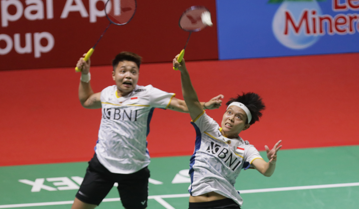 Pebulu tangkis ganda putri Indonesia Apriyani Rahayu/Siti Fadia Silva Ramadhanti 