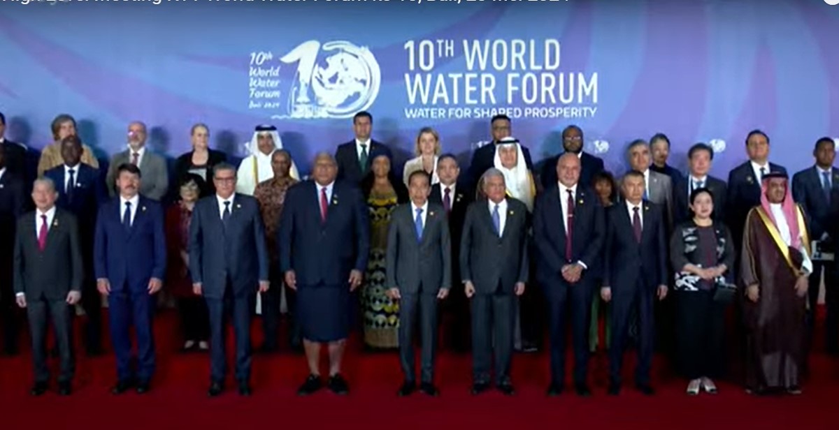 Presiden Joko Widodo saat membuka KTT World Water Forum Ke-10 bertempat di Bali Internasional Convention Center, Bali, Senin (20/5/2024)