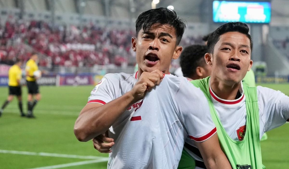 Timnas U-23 bertanding melawan Timnas U-23 Korea Selatan pada babak perempat final Piala Asia U-23 2024 di Stadion Abdullah bin Khalifa.